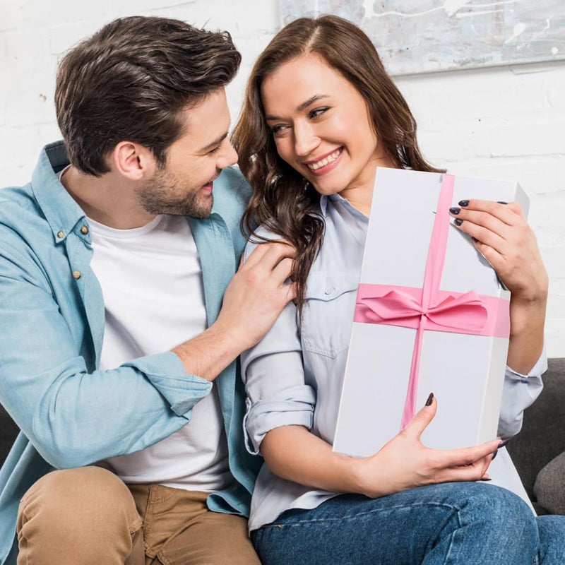 Ditwis 4 Pack 12x6x4 Inches Gift Boxes with Magnetic Closure Lids, White Magnetic Box for Wedding, Groomsmen Bridesmaid Proposal, Birthdays, Mother's Day - Image 5